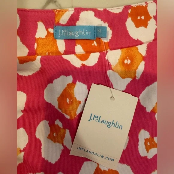 J McLaughlin Pink and Orange Leopard Print Top-Size Medium - Picture 3 of 7